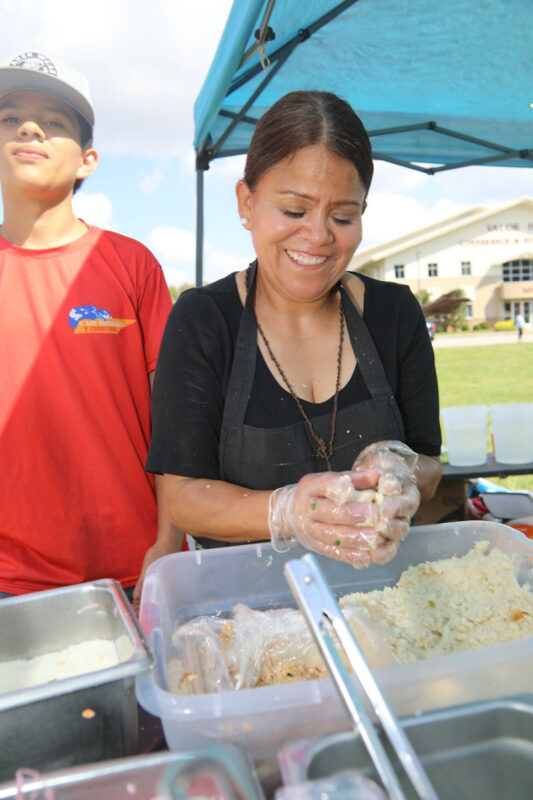 Alica Parada making pupusas Alica Parada making pupusas