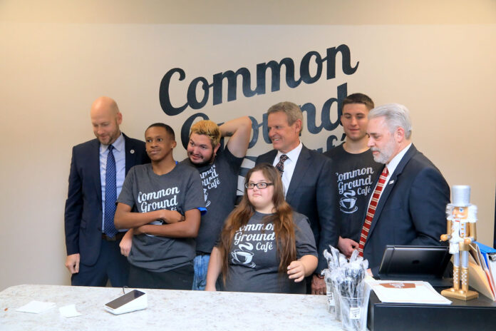 Tennessee Governor Lee visiting Common Ground Cafe in Clarksville