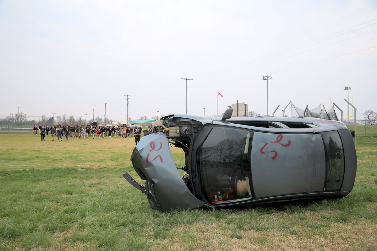 West Creek High School Criminal Justice Academy students are treated to mock crash demonstration by local first responders. (Tony Centonze, Clarksville Living Magazine) West Creek High School Criminal Justice Academy students are treated to mock crash demonstration by local first responders. (Tony Centonze, Clarksville Living Magazine)