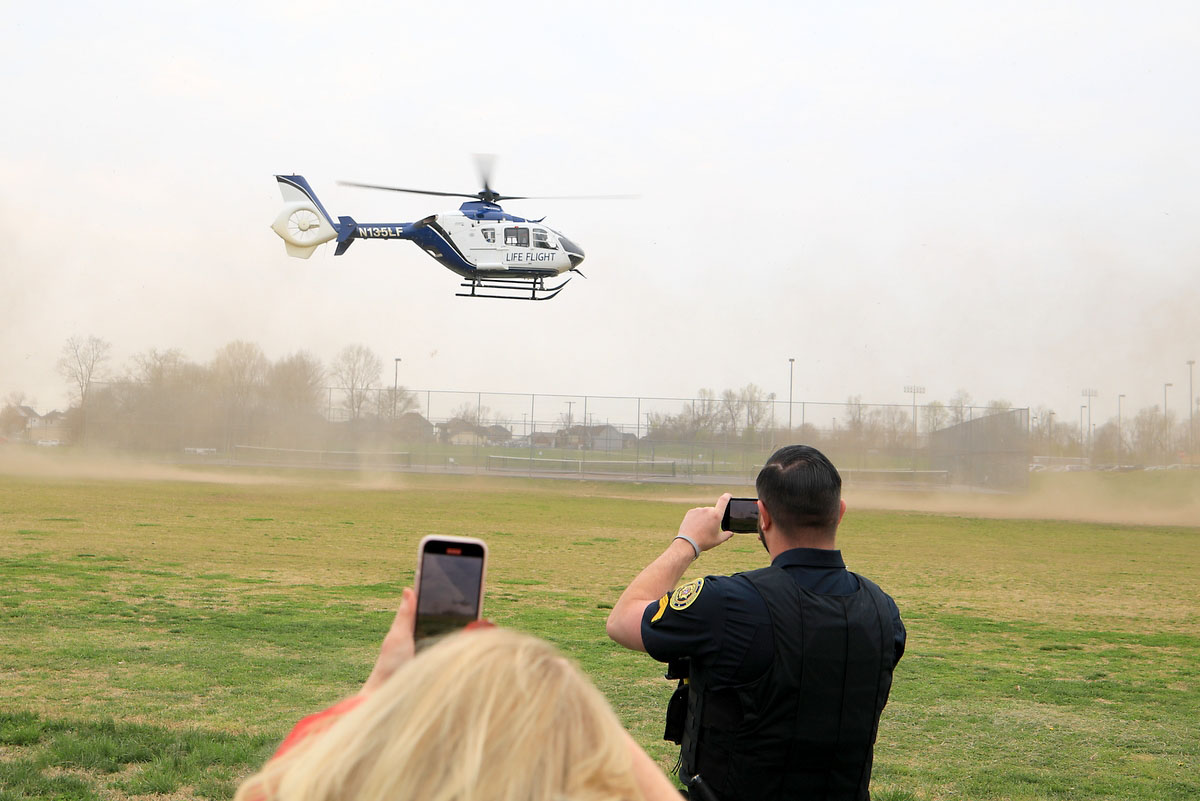 West Creek High School Criminal Justice Academy students are treated to mock crash demonstration by local first responders. (Tony Centonze, Clarksville Living Magazine) West Creek High School Criminal Justice Academy students are treated to mock crash demonstration by local first responders. (Tony Centonze, Clarksville Living Magazine)