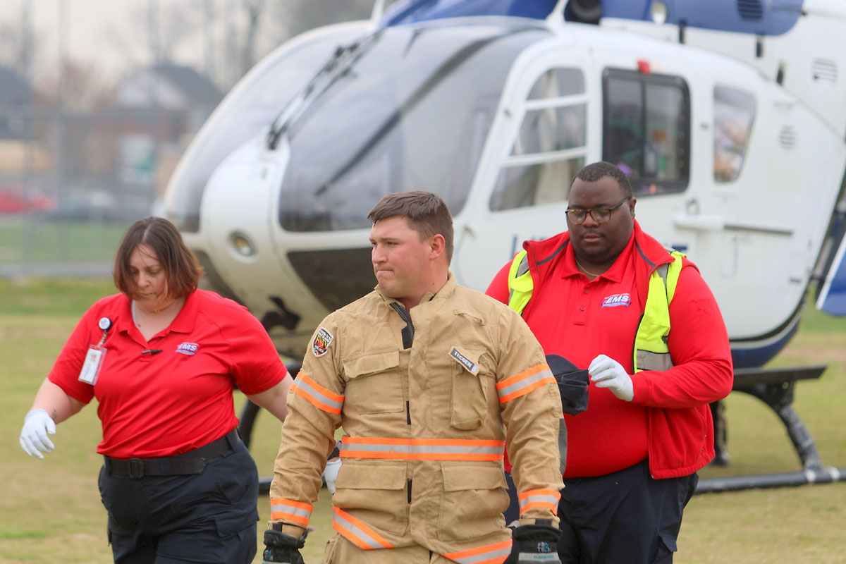 West Creek High School Criminal Justice Academy students are treated to mock crash demonstration by local first responders. (Tony Centonze, Clarksville Living Magazine) West Creek High School Criminal Justice Academy students are treated to mock crash demonstration by local first responders. (Tony Centonze, Clarksville Living Magazine)