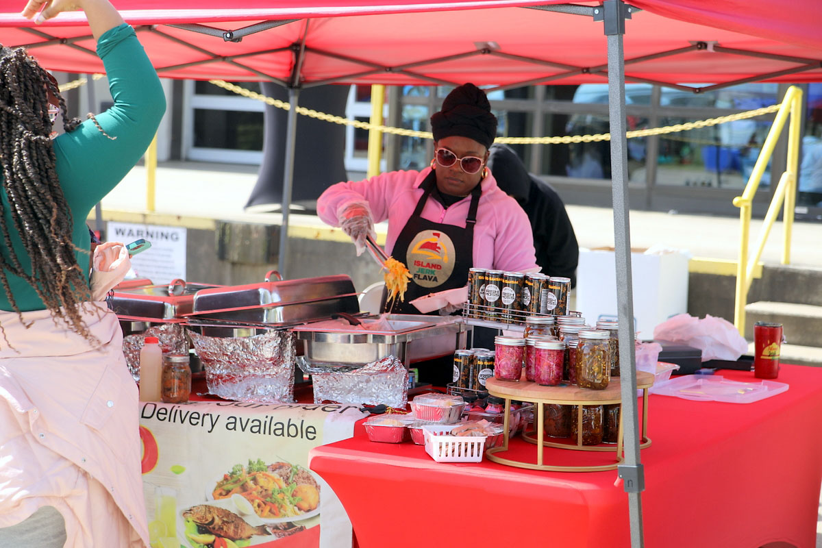 Diana Spencer serving up Jamaican food Diana Spencer serving up Jamaican food