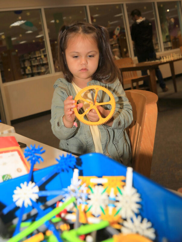 Grace at the Lego table