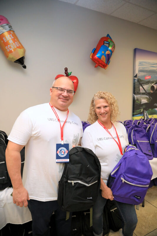 UBS volunteers Joshua Garber and Linda Gove UBS volunteers Joshua Garber and Linda Gove