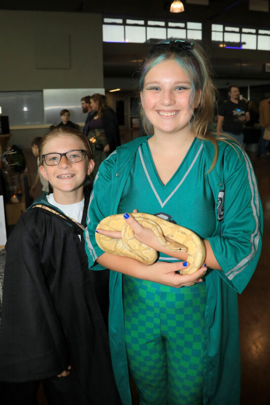 Elias and Erica Gardner as Draco Malfoy and a Slitherin Cribbage player, with Sonny Elias and Erica Gardner as Draco Malfoy and a Slitherin Cribbage player, with Sonny