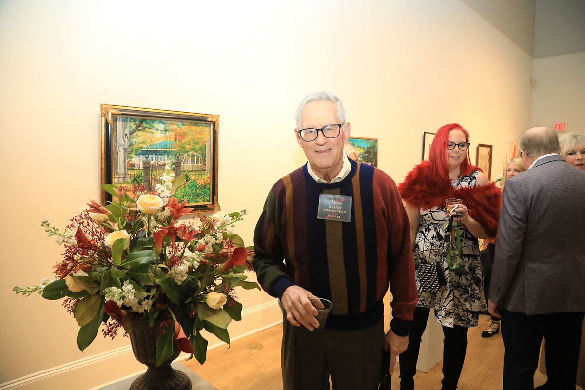 Brian Schaeffer with his flower arrangement Brian Schaeffer with his flower arrangement