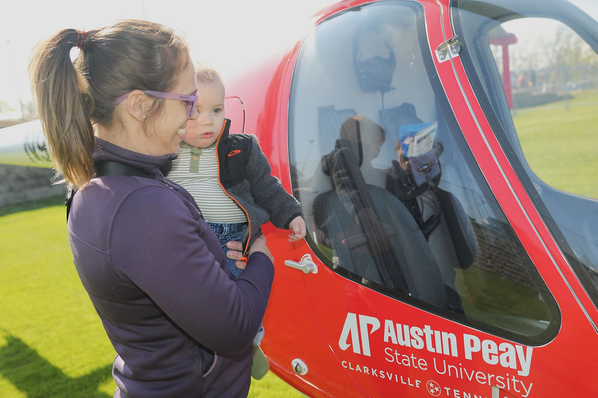 Amanda and Mason Estep checking out the APSU helicopter Amanda and Mason Estep checking out the APSU helicopter