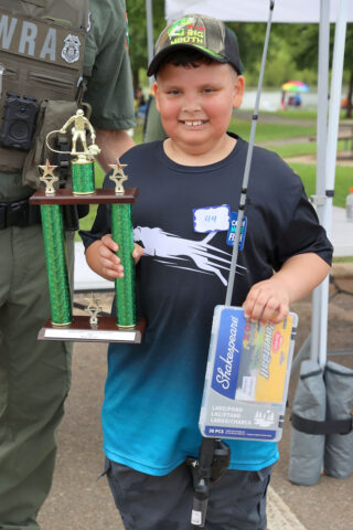 In the boys division, Damion Cano took home top honors for most total weight, landing 10.13 lbs of fish. (Mark Haynes, Clarksville Living Magazine)