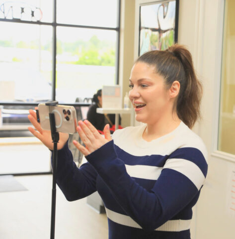 Brooke Katz, Blood Assurance's Media Relations Coordinator, was in Clarksville to interview RHS Graduate and Cord of Courage recipient Toni Munoz. (Tony Centonze, Clarksville Living Magazine)