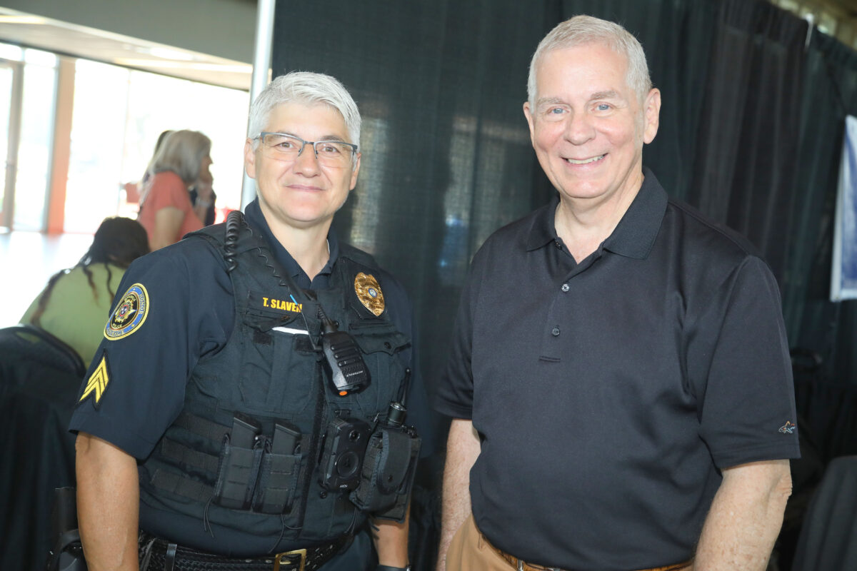 CPD Sgt. Tina Slaven and Clarksville Mayor Joe Pitts