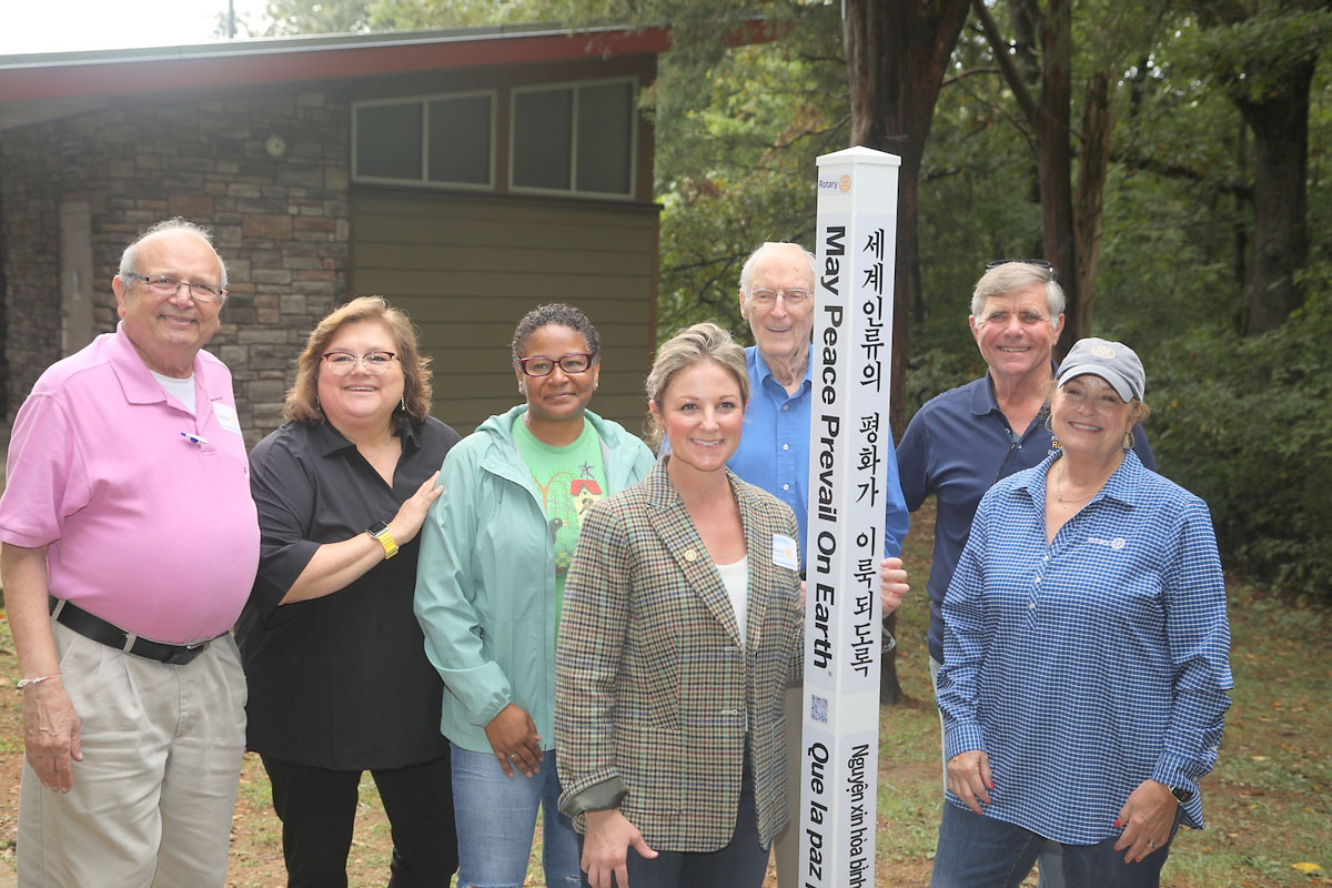 Rotary Clarksville Installs Peace Pole at Rotary Park Rotary Clarksville Installs Peace Pole at Rotary Park