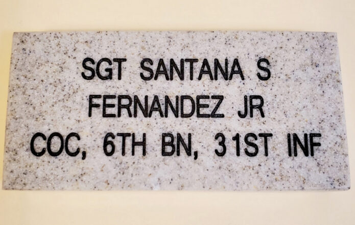 Sgt. Santa “Mouse Fernandez’ brick at National Infantry Museum