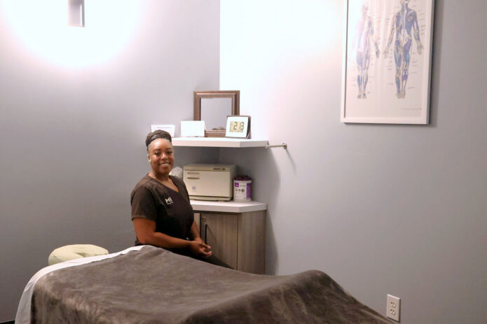 Licensed massage therapist Kayla Monday