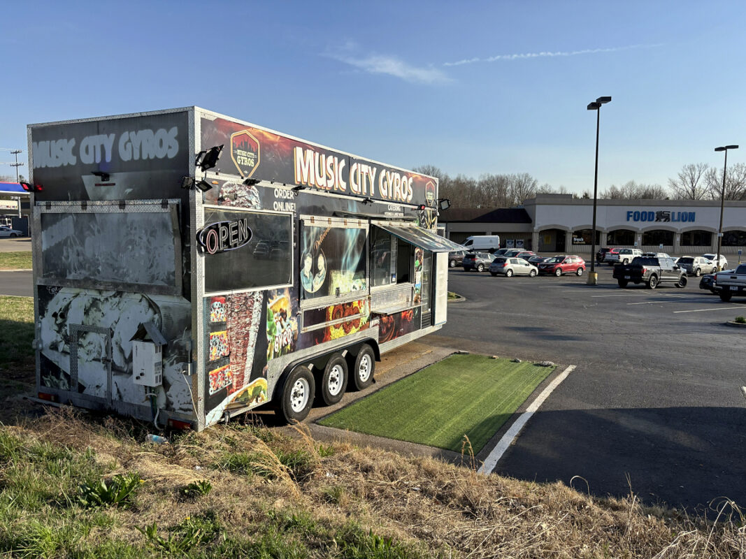 Music City Gyros located in the front of Food Lion on Madison Street.