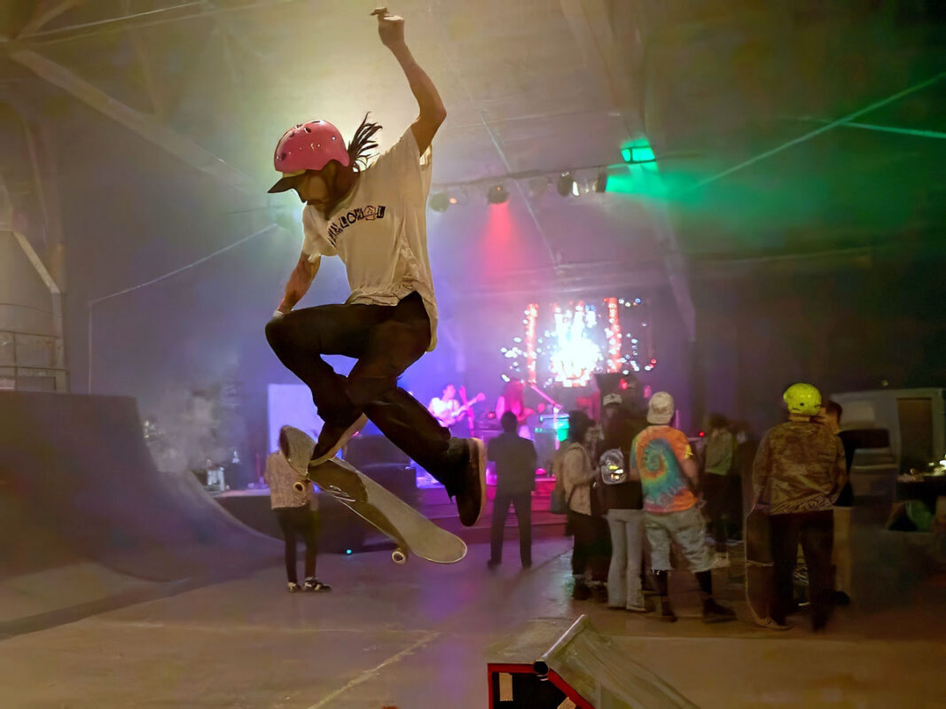 Skateboarding at the Boneyard. (Darren Mackens)