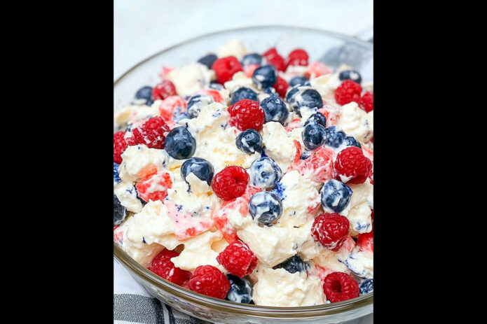 Red White and Blue Cheesecake Salad