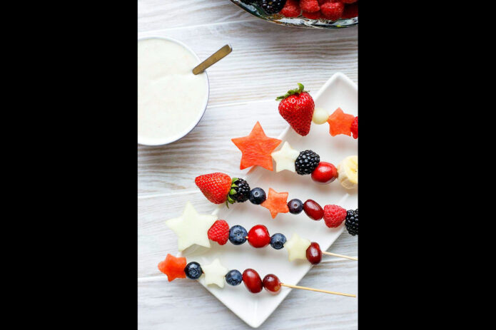 Red White and Blue Fruit Kabobs