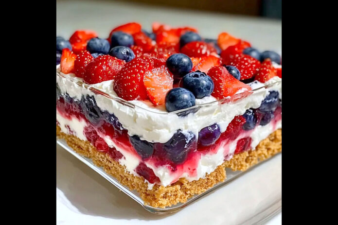 Red White and Blue Icebox Cake